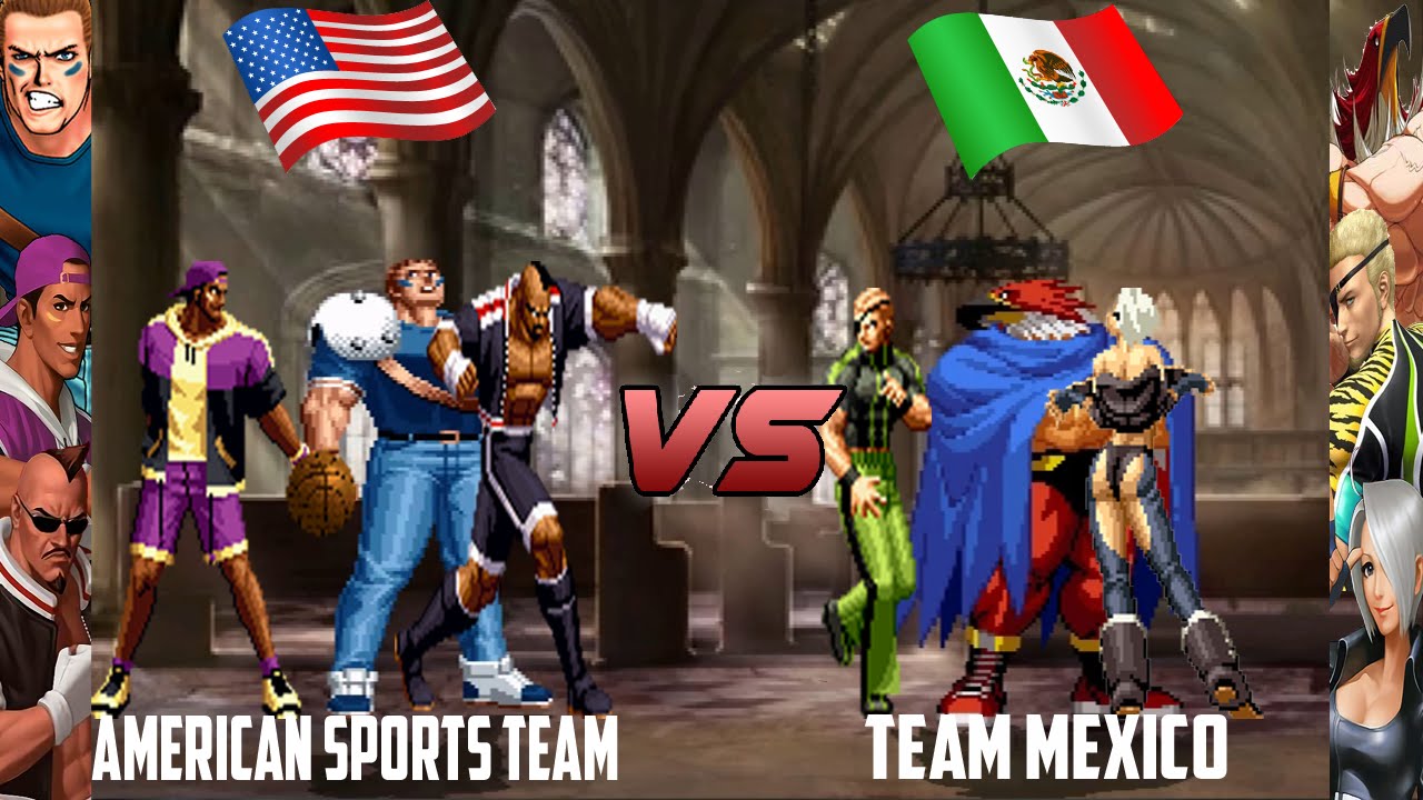 [Mugen - KOF HD] American Sports Team vs. Team Mexico