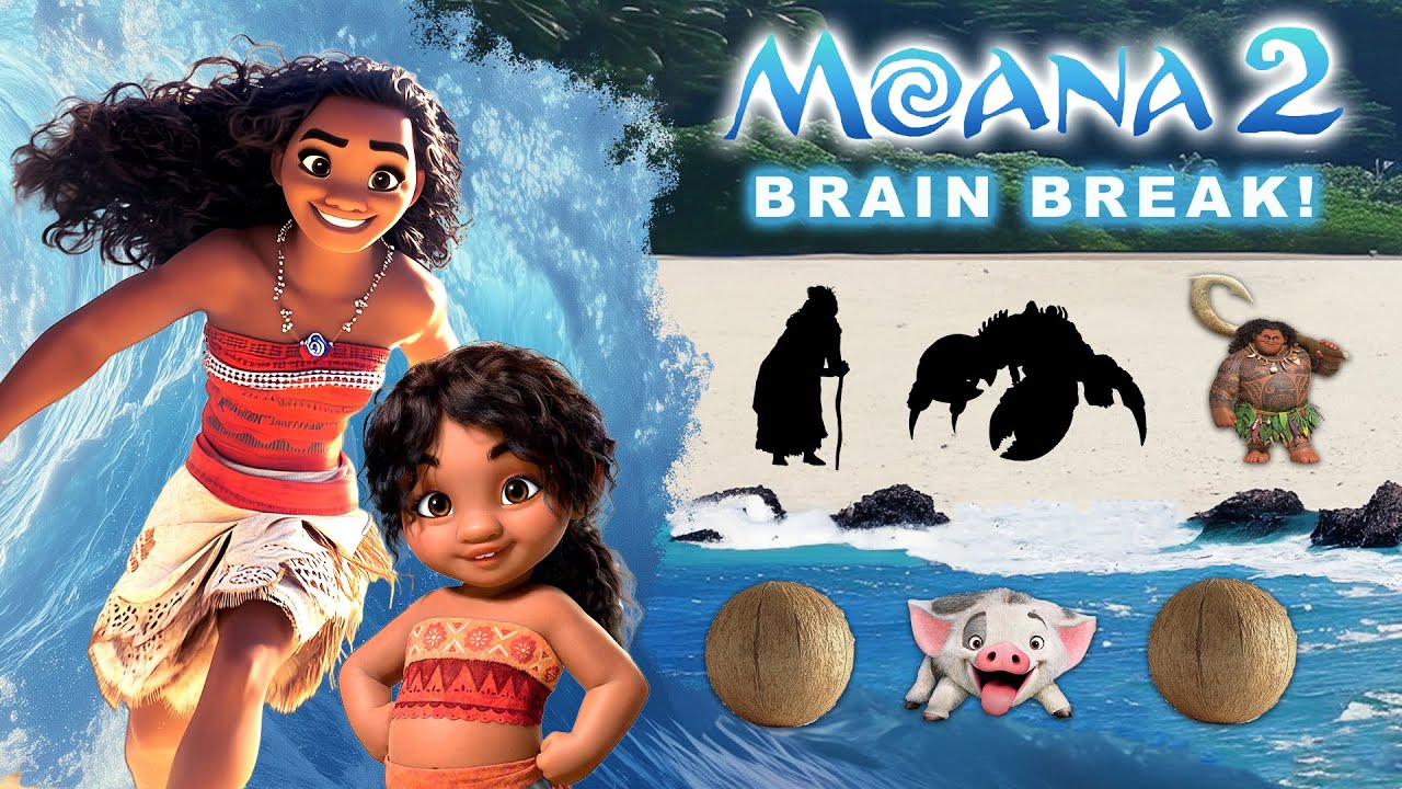 MOANA 2 BRAIN BREAK! Disney Characters Quiz, Activities & Challenges With Maui, Simea & MORE!