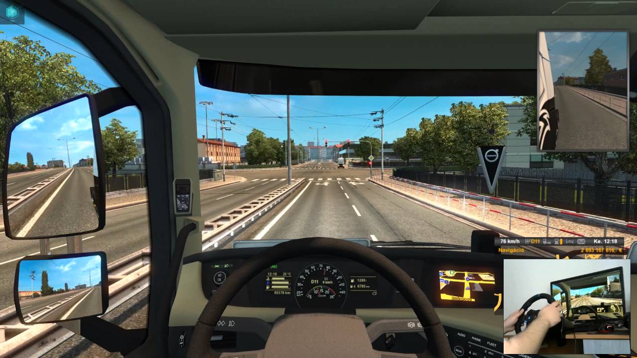 Euro Truck Simulator 2 - Logitech G29 Wheel cam (FFB off)