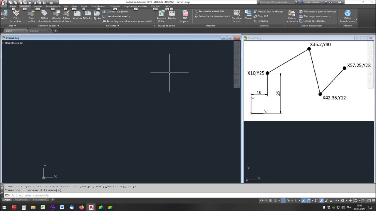 AutoCAD - 04 - Les coordonnées absolues