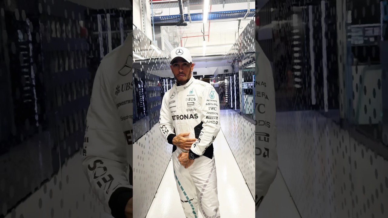 Lewis Hamilton in the NEW IWC white race suit 😮‍💨