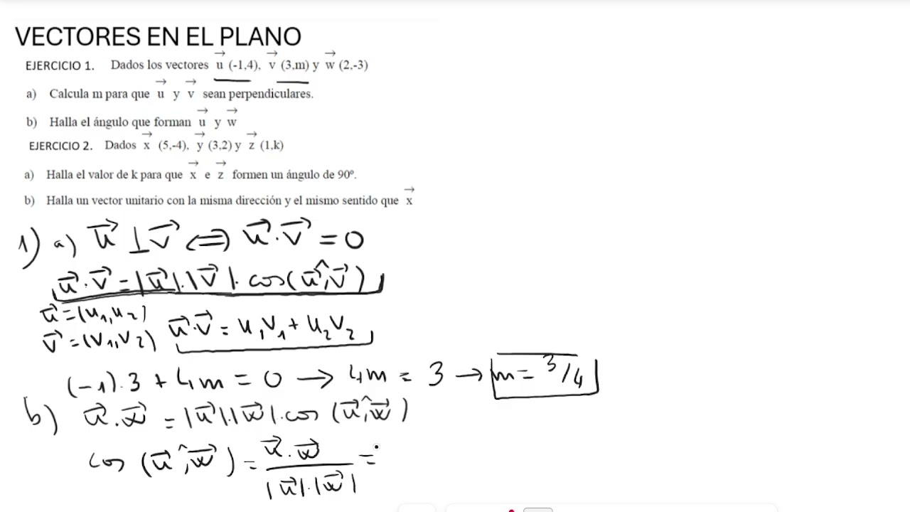 EJERCICIO 1 Y 2  VECTORES EN EL PLANO