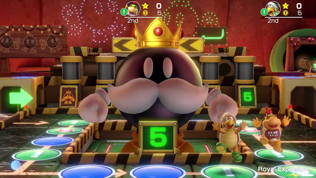 Super Mario Party #24 King Bob omb's Powderkeg Mine Mario vs Bowser Jr vs Dry Bones vs Hammer Bro