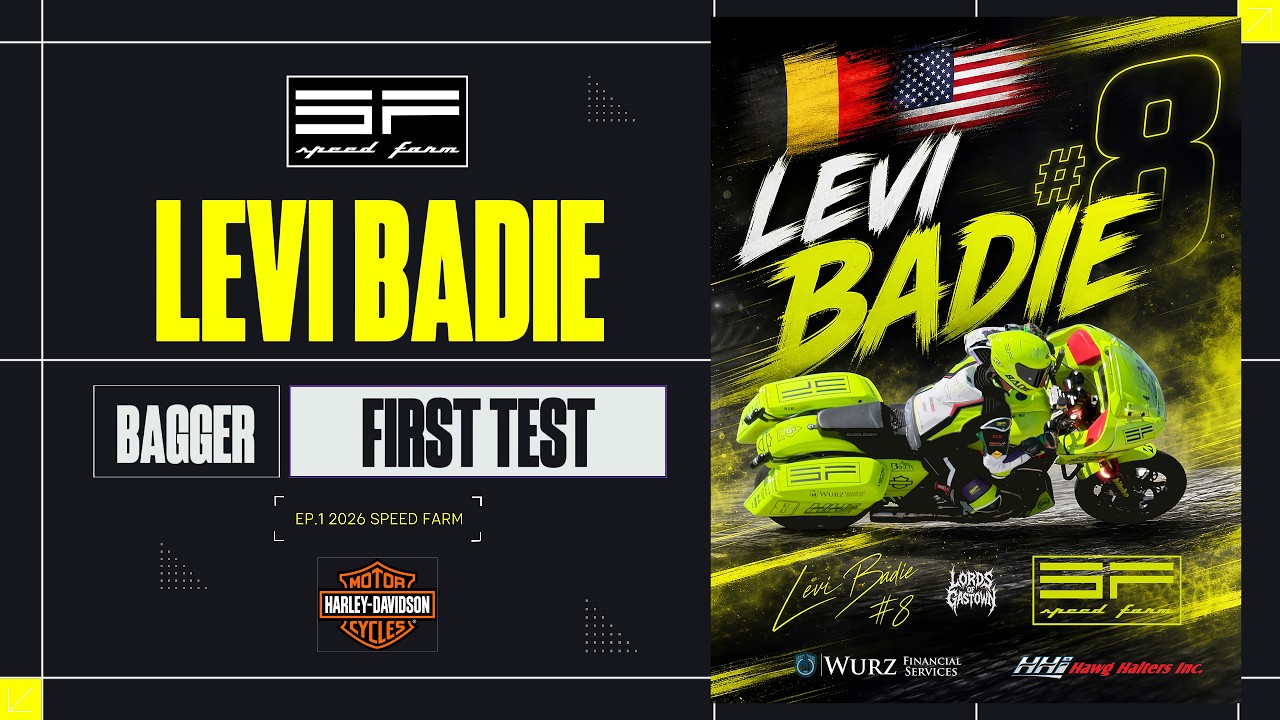 Belgium&rsquo;s Levi Badie Hits the Track for the First Time on the Speed Farm #8 Harley-Davidson Bagger