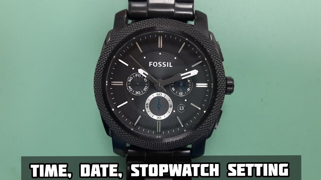 How To Setting Time Date Stopwatch FOSSIL FSFS4552