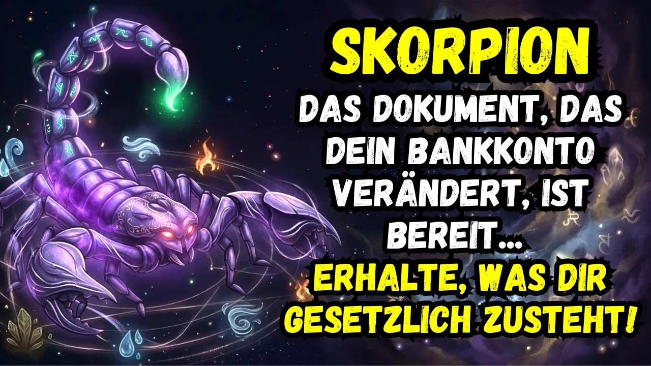 Skorpion ♏ Das Dokument, Das Dein Bankkonto Ver&auml;ndert, Ist Bereit... Erhalte, Was Dir Zusteht!