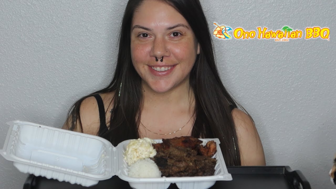 ONO HAWAIIAN BBQ MUKBANG | CHICKEN AND BEEF COMBO