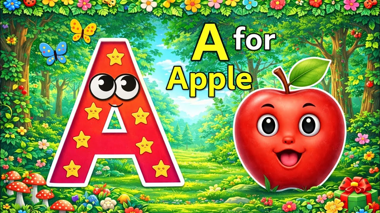 A for Apple 🍎 | ABCD Phonics Song | A To Z Alphabet for Toddlers 