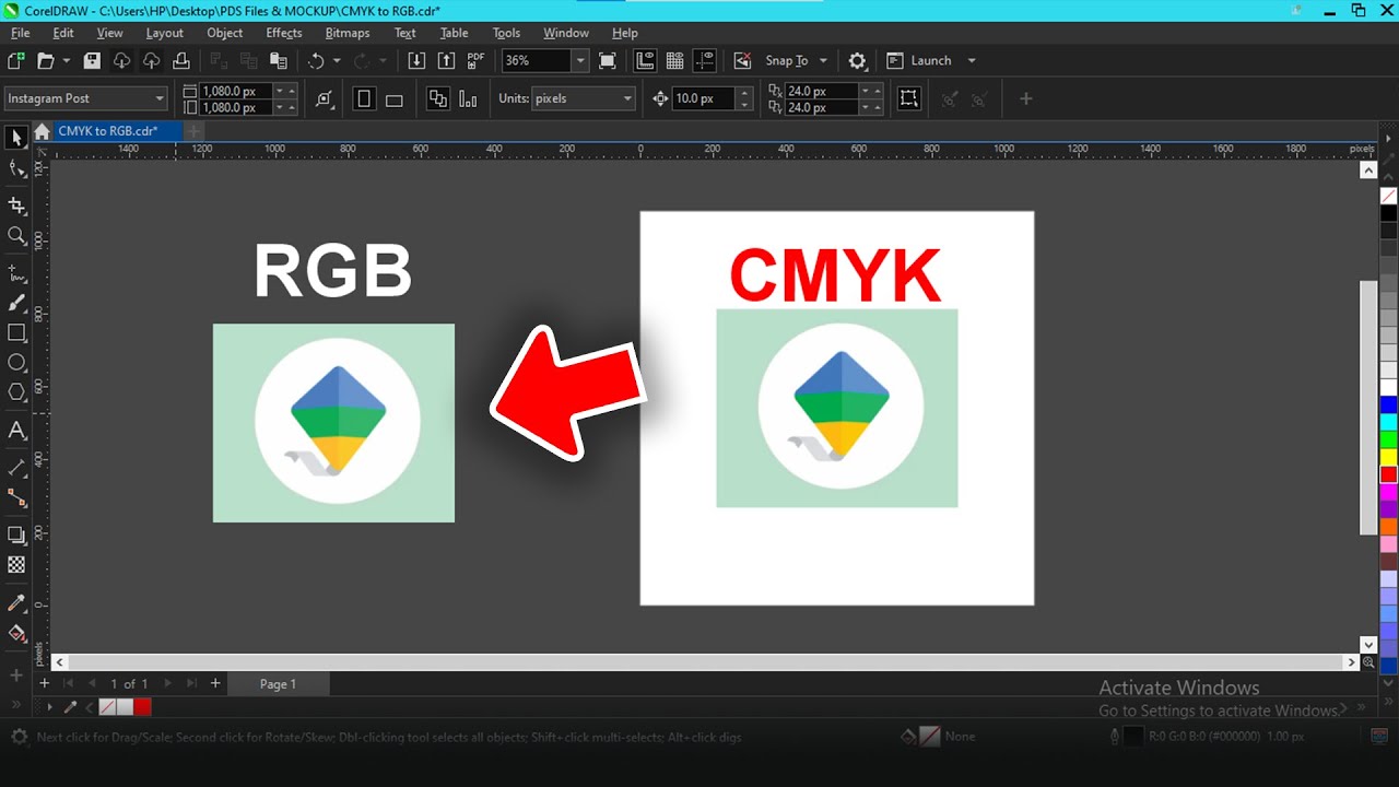 Преобразование цветов из CMYK в RGB в CorelDraw | Краткое руководство