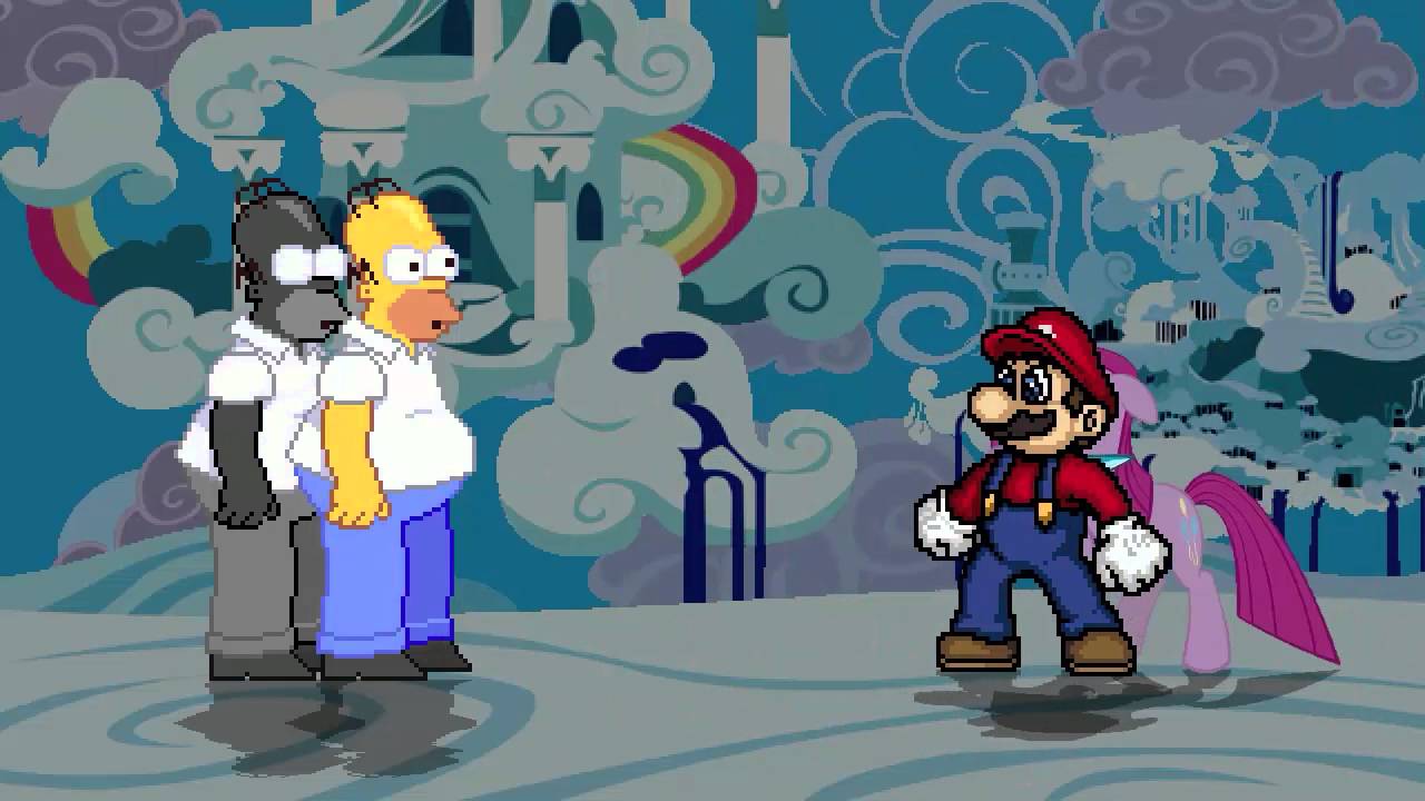 AN Mugen Request #254: Homer Simpson & Symbiote Homer VS Super Mario & Pinkamena