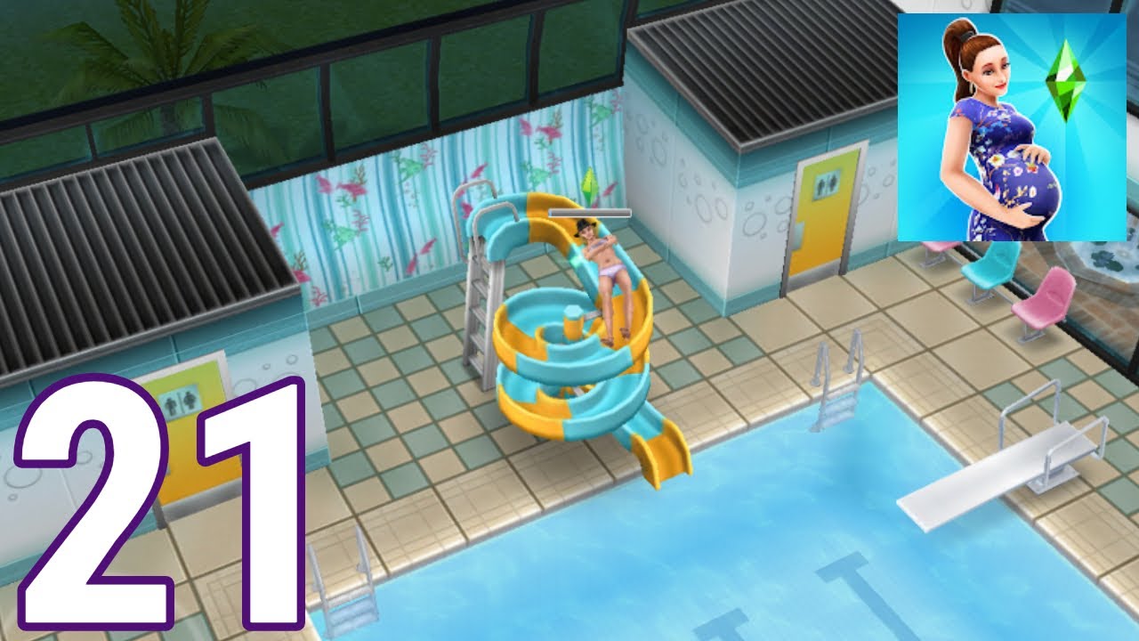 The Sims FreePlay - Gameplay / Walkthrough - Part 21 (IOS & Android) - Using The Water Slide!