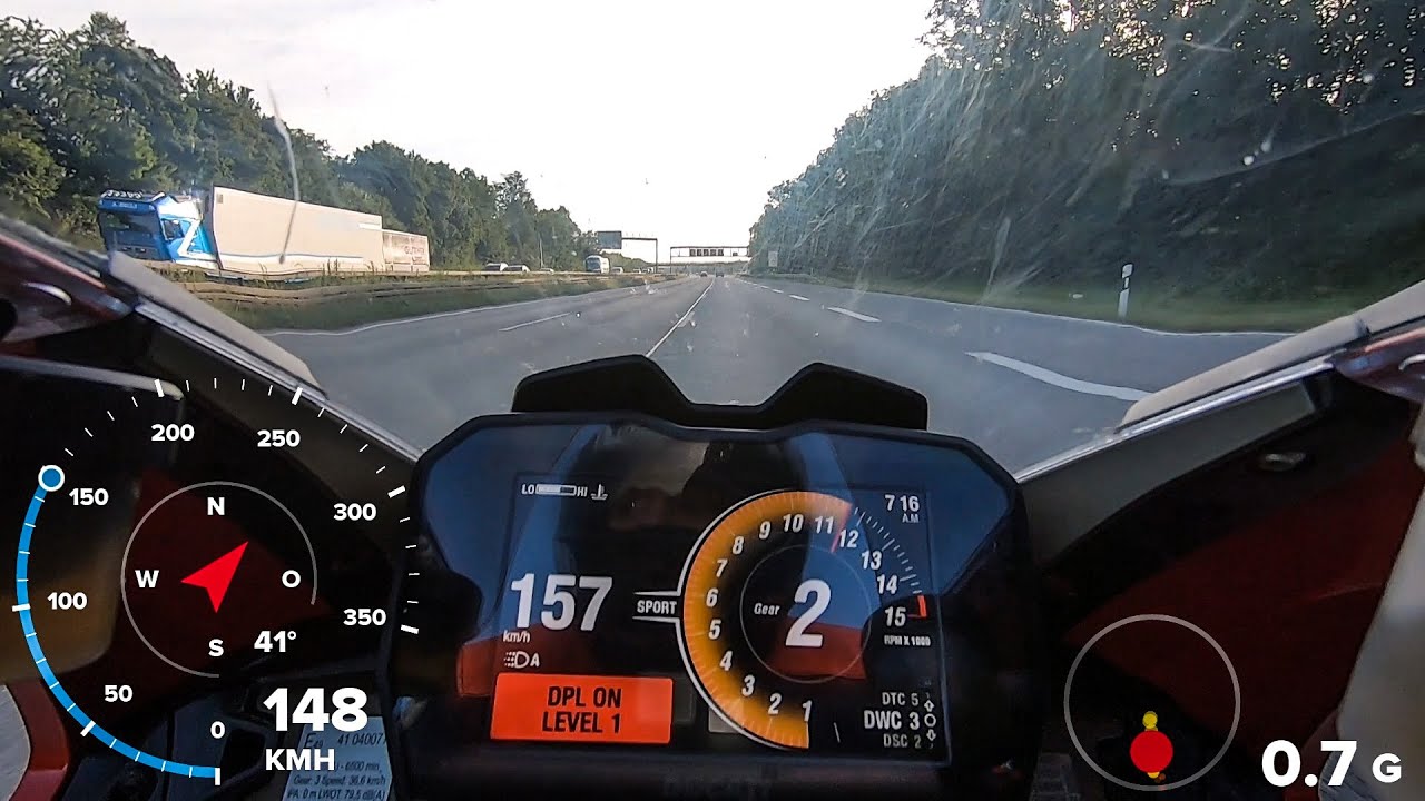Ducati Panigale V4 - Beschleunigung 0-Topspeed - GPS Daten