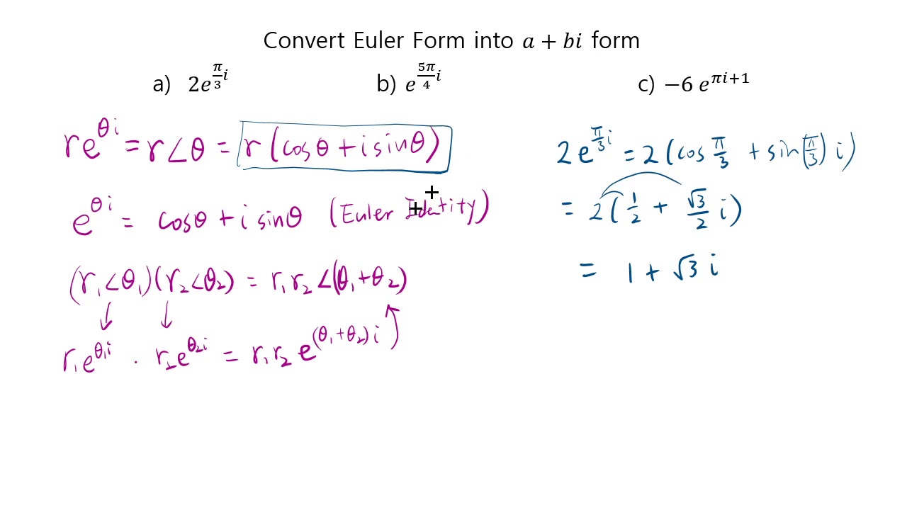 Converting Euler form to a + bi form