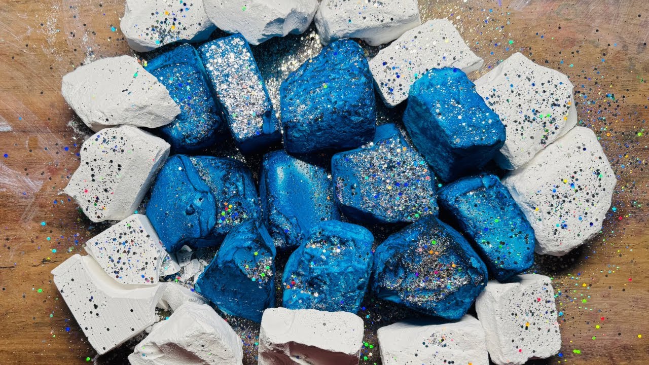 Icey Blue Dyed Unpolished Chalk 💙✨ | Gym Chalk ASMR | ASMR | #oddlysatisfying 
