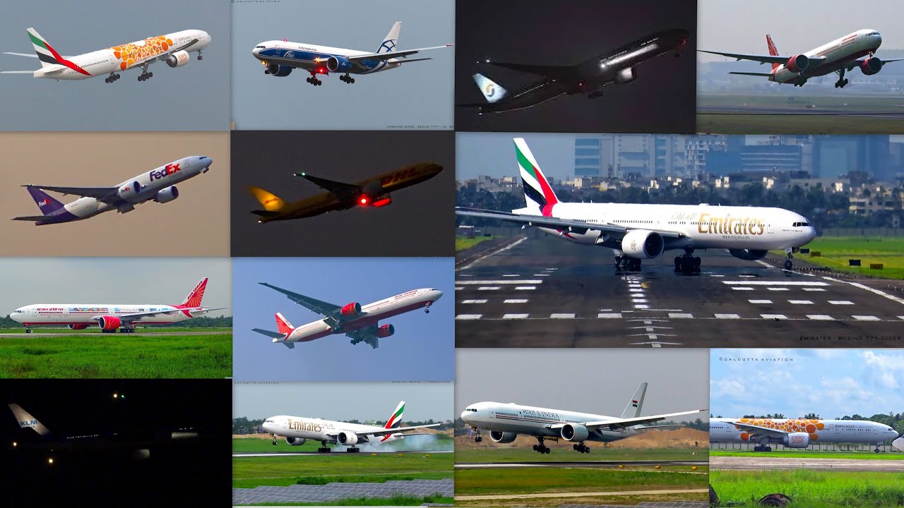TOP 15 BOEING 777 Landing & Take off | Qatar, KLM, DHL, Fedex Air India Korean Air, Air Bridge Cargo
