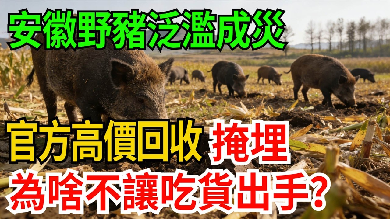 安徽野豬泛濫成災，官方高價回收，為啥寧願掩埋也不讓吃？【觀勢經緯】#科普#世界之最 #出類拔萃 #top10#野豬 #安徽 #泛濫 #不能吃 #無害化處理