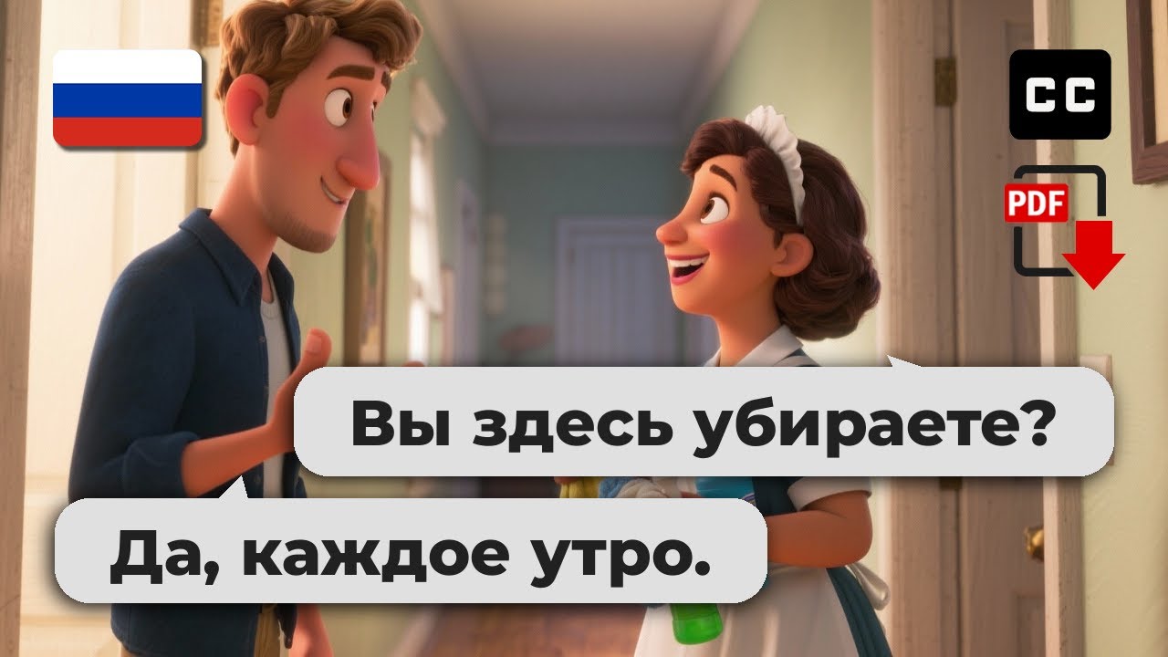 Easy Russian Conversation for Beginners &ndash; 🏢 Talk with a Cleaning Lady!