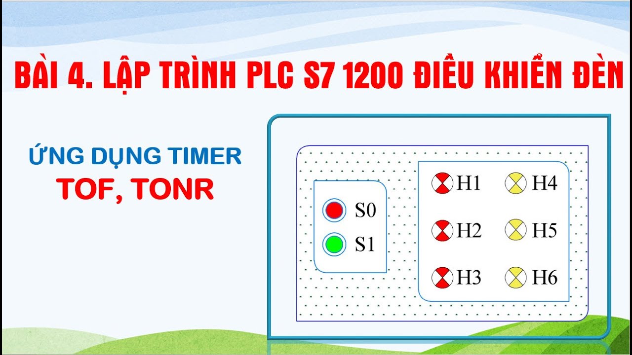[KT xung số] Bài 4. Lập trình PLC S7-1200 điều khiển hệ thống đèn dùng Timer TOF và TONR