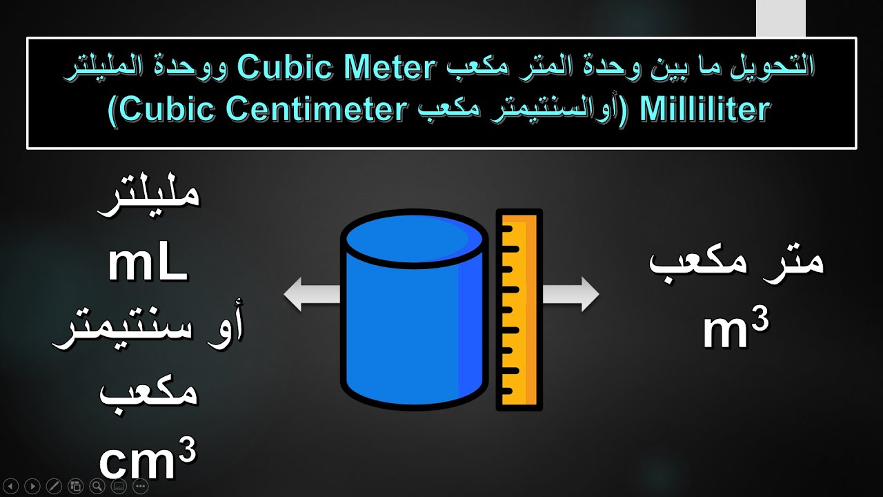 التحويل بين وحدات الحجم - 2: من متر مكعب الى مليلتر | من المليلتر الى المتر المكعب | سنتيمتر مكعب
