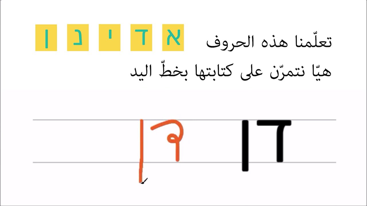 שפה1 لغة1 - اللغة العبرية - كتابة1