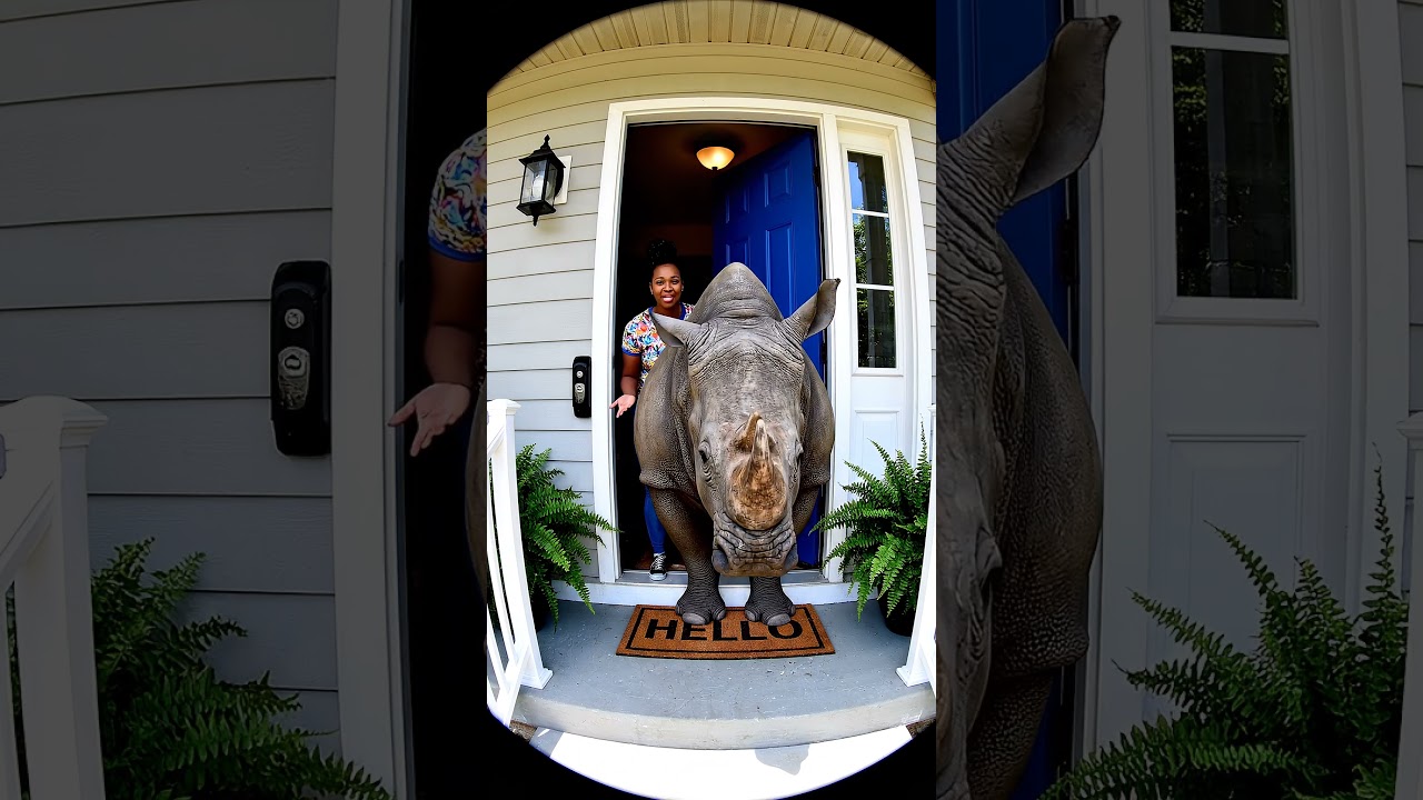 I Opened the Door to a Rhino&hellip; It Shot a Blue Beam Into My House 💙🦏