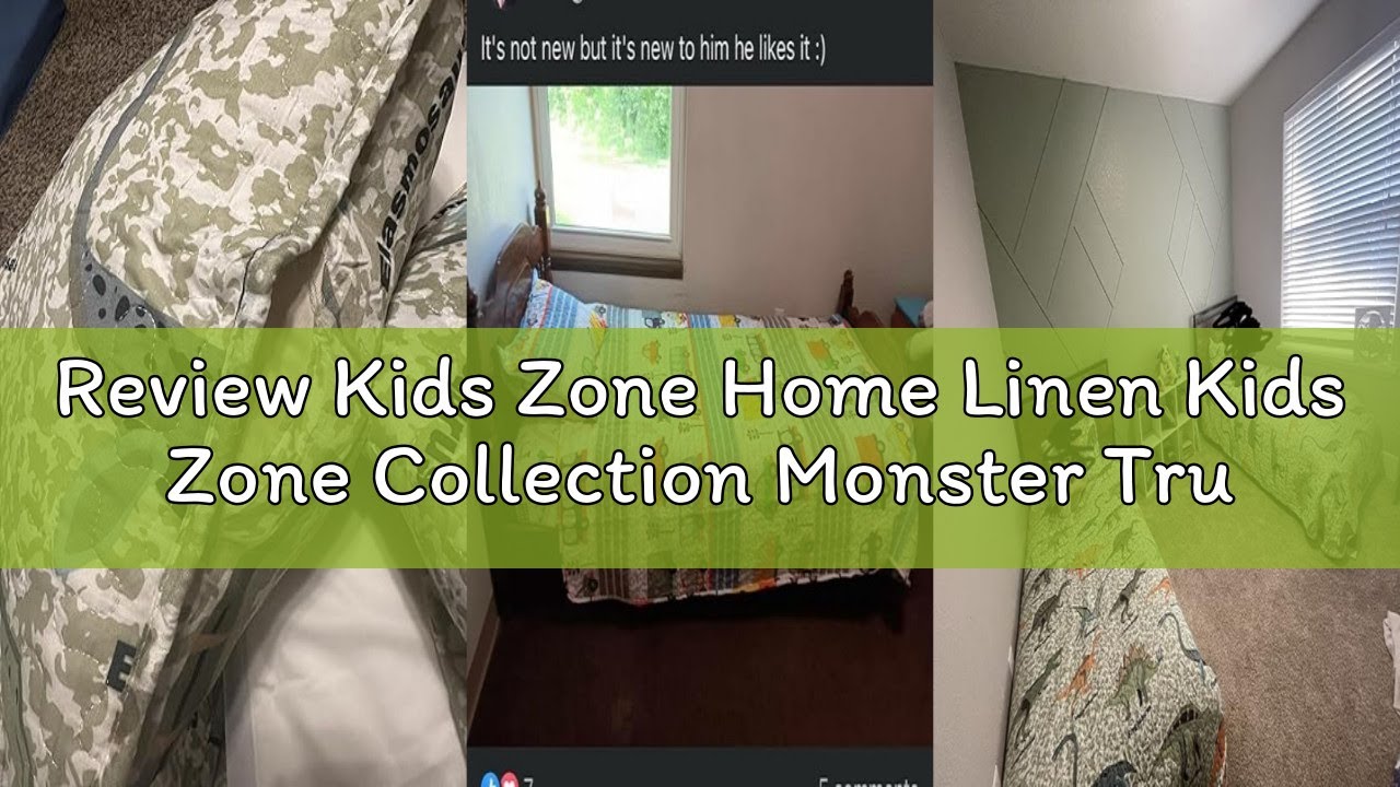 Review Kids Zone Home Linen Kids Zone Collection Monster Trucks Kids/Teens Quilted Bedspread Set Blu