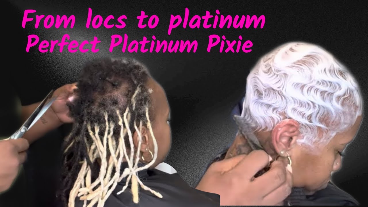 She went platinum | Perfect Platinum Pixie| she cut her locs off| platinum Pixie cut