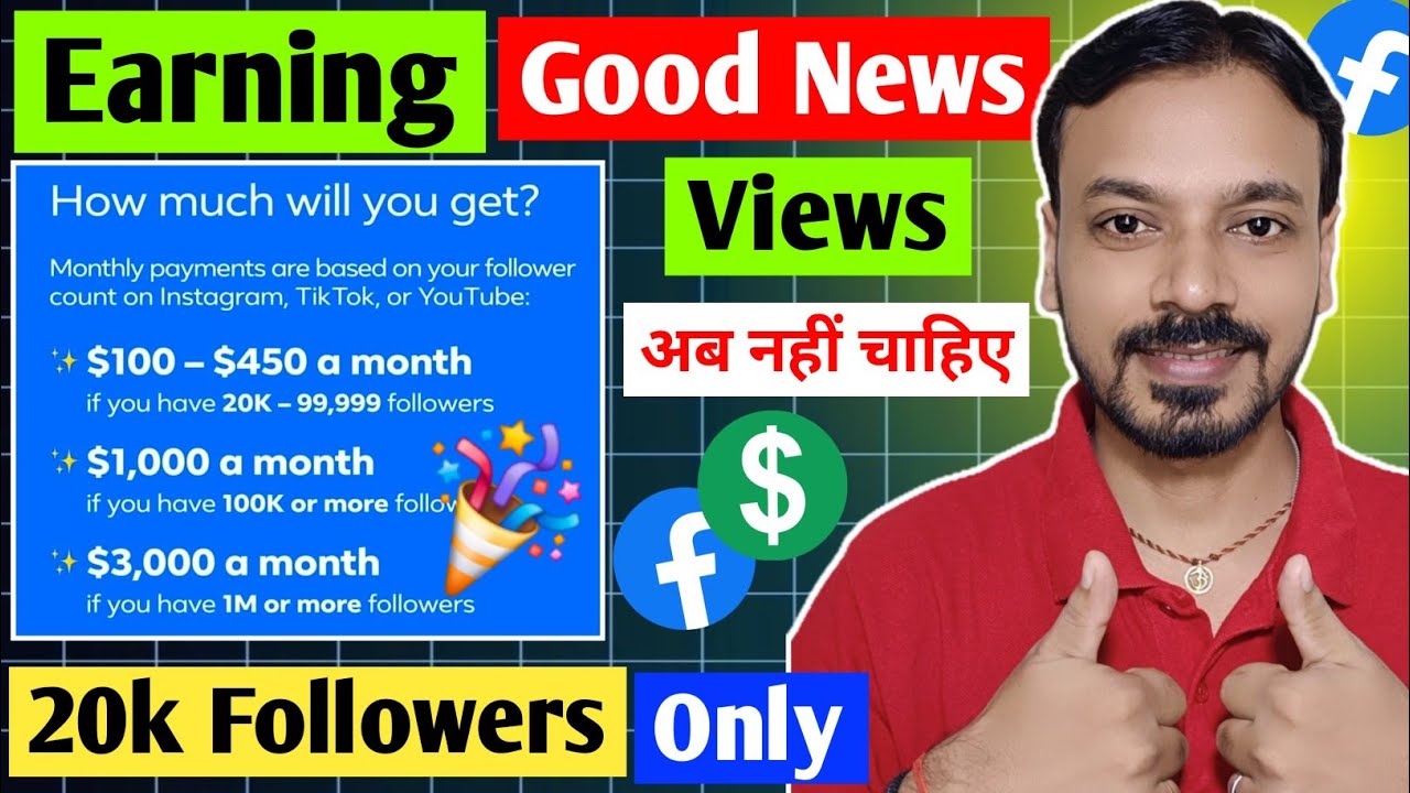 Facebook Good News ✅️🎉 Fb Only 20k Followers Pe Hoga Earning 0 Views Pe | Biggest Update