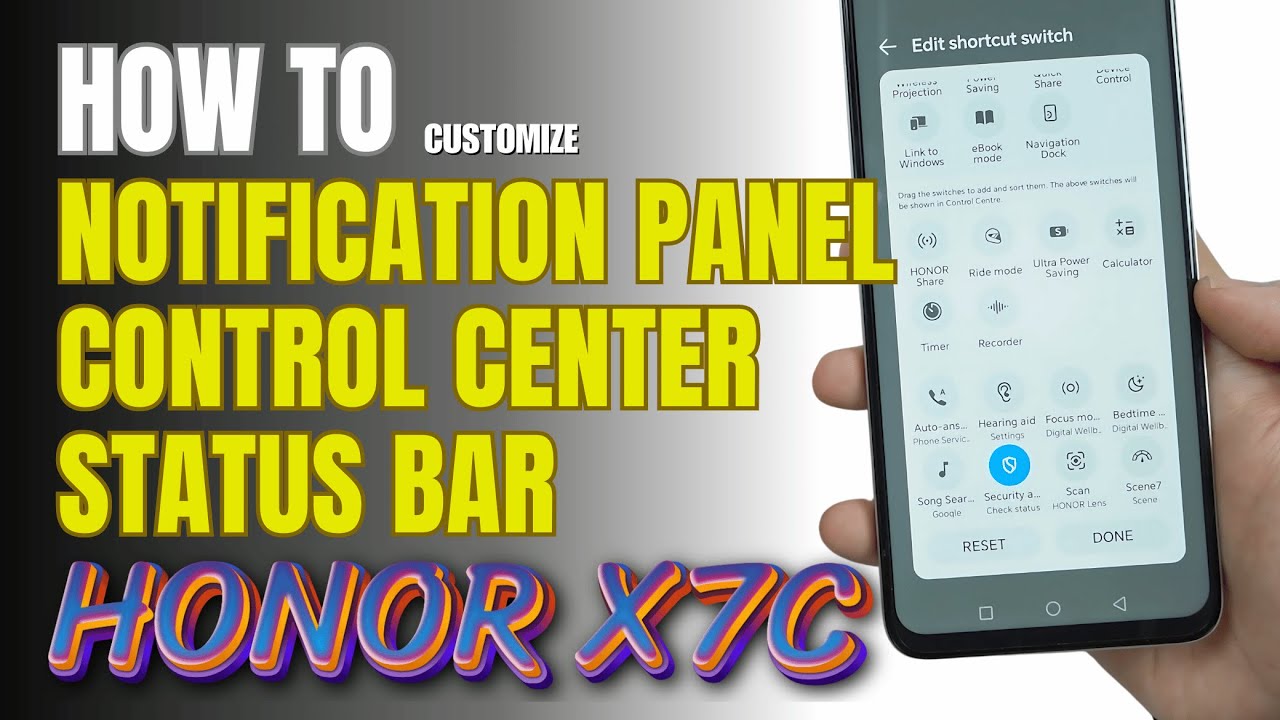 How to Edit Notification Panel | Control Center | Status bar on Honor X7C