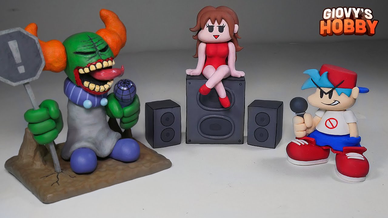 BOYFRIEND & GIRLFRIEND Sculptures ➤ Friday Night Funkin' ★ Cosclay Polymer Clay Tutorial