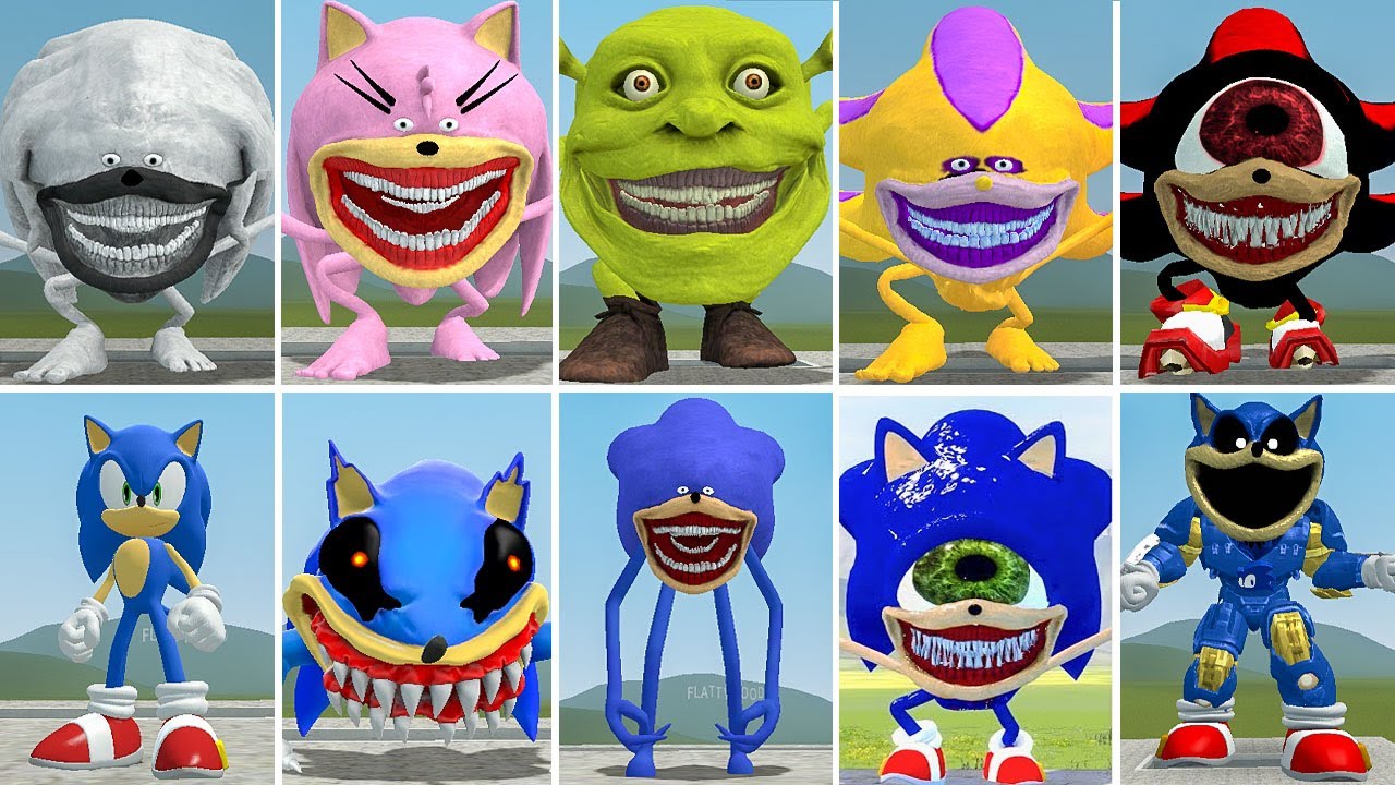ALL NEW SONIC TAPES VS ALL NEW SONIC BLUE FAMILY ? in Garrysmod!,...