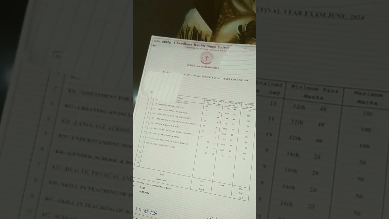 Crsu B.ed first year 2nd year important questions only one day study's🔥80%#crsu #education #shorts