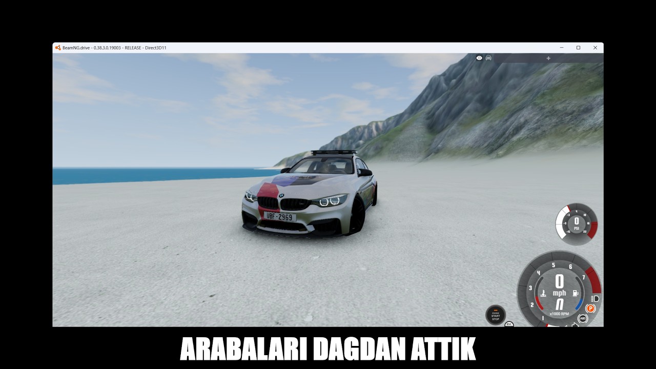 BeamNG drive da arabaları dagdan attık