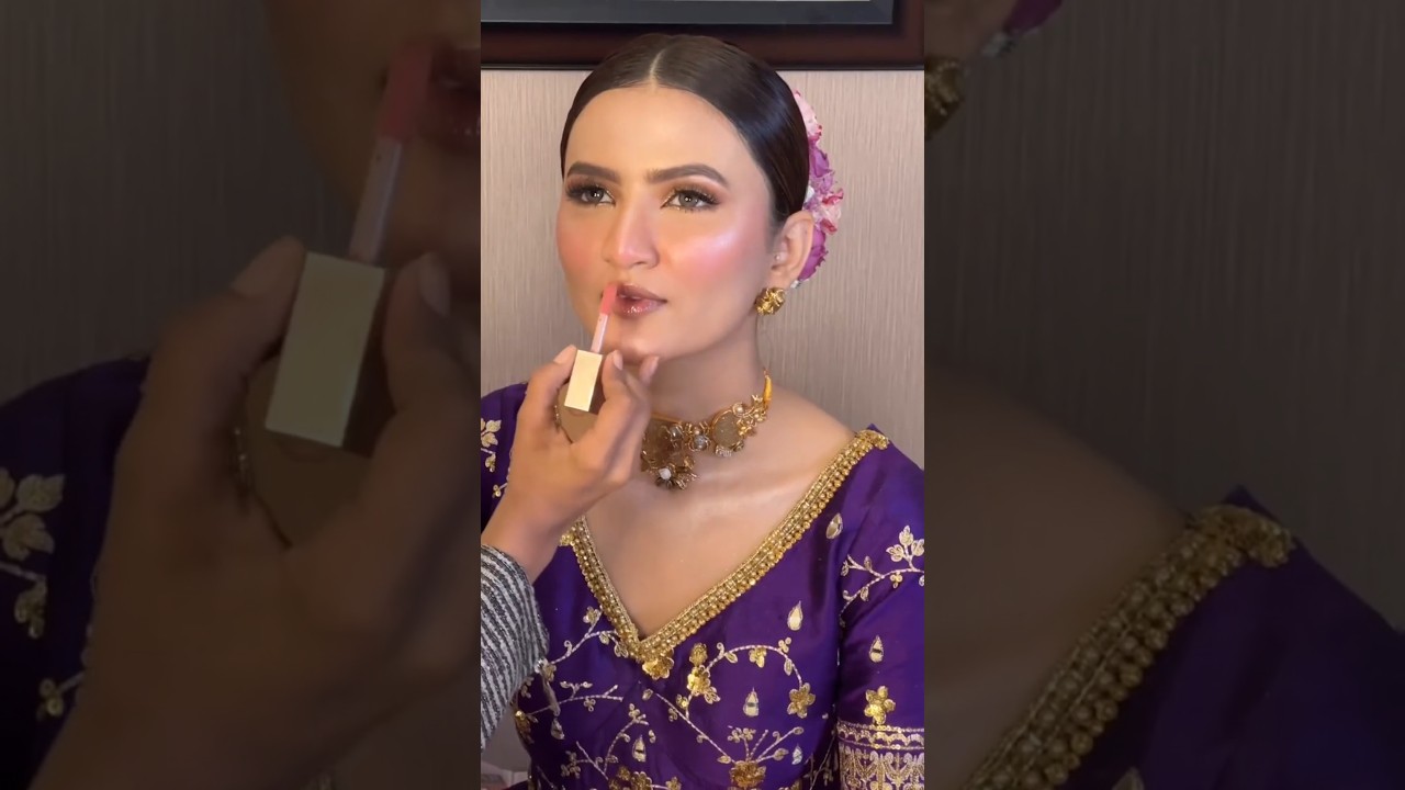 Hira Faisal mehndi makeup tutorial 💜🔥#makeup#makeuptutorial #shortsfeed#browsefeatures #softglamlook