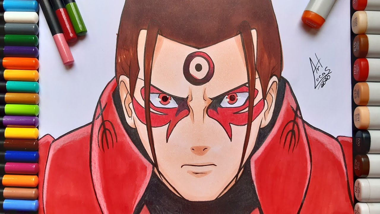 Como Desenhar o Primeiro Hokage -  Hashirama Senju - Passo a passo