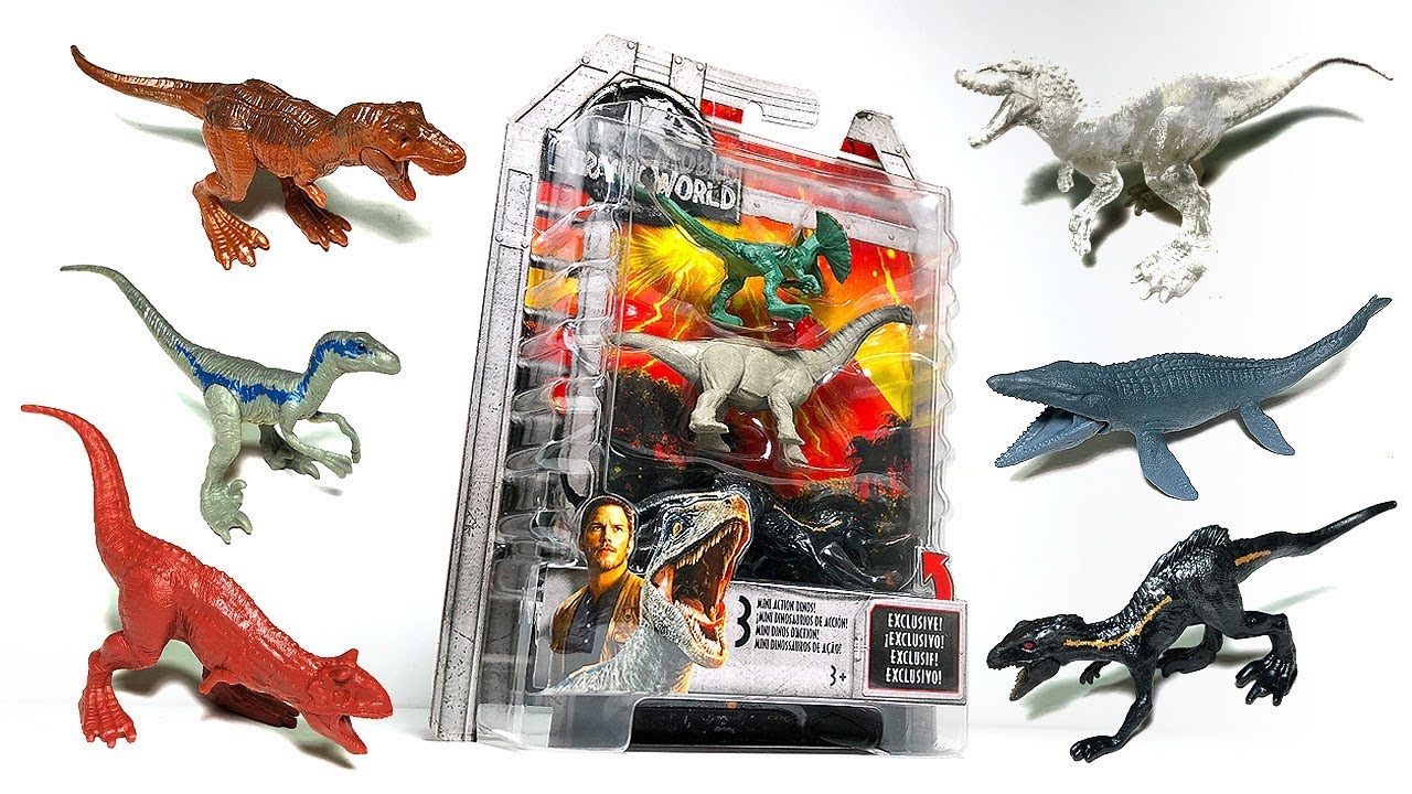30 DIFFERENT MINI DINOSAUR TOYS! JURASSIC WORLD Fallen Kingdom Indoraptor T-Rex Carnotaurus
