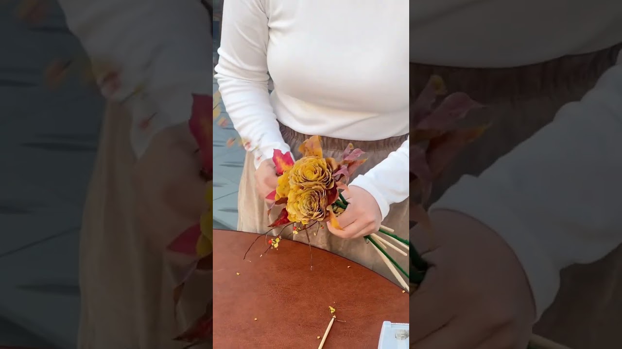 🍂Make a bouquet with ginkgo leaves🍁💐