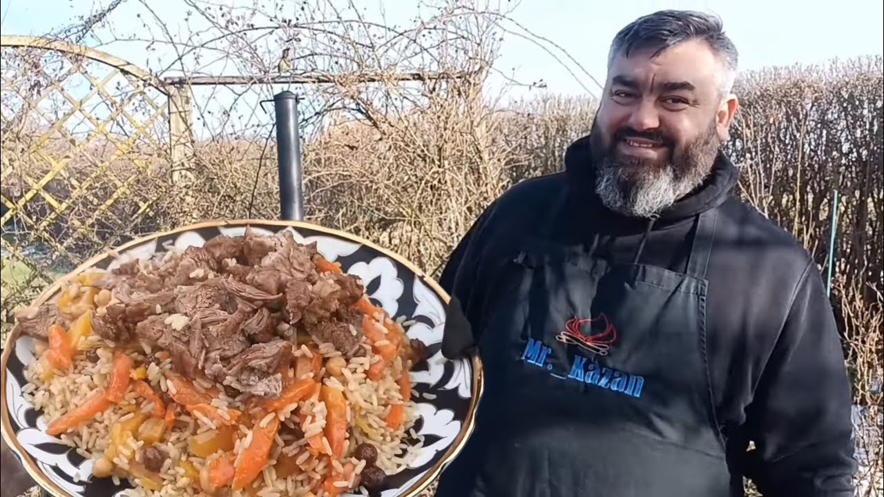 Usbekischer Plov. Zubereitet in einen Kazan