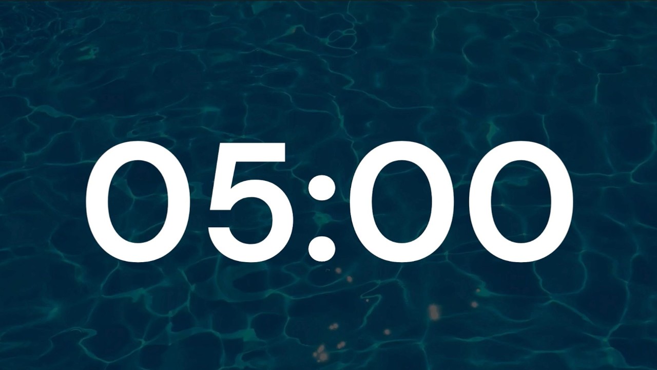 Đồng Hồ Đếm Ngược 5 Phút 🧡 Break Timer 🧡 Water Wave Background 🧡 ASMR Tick Tock