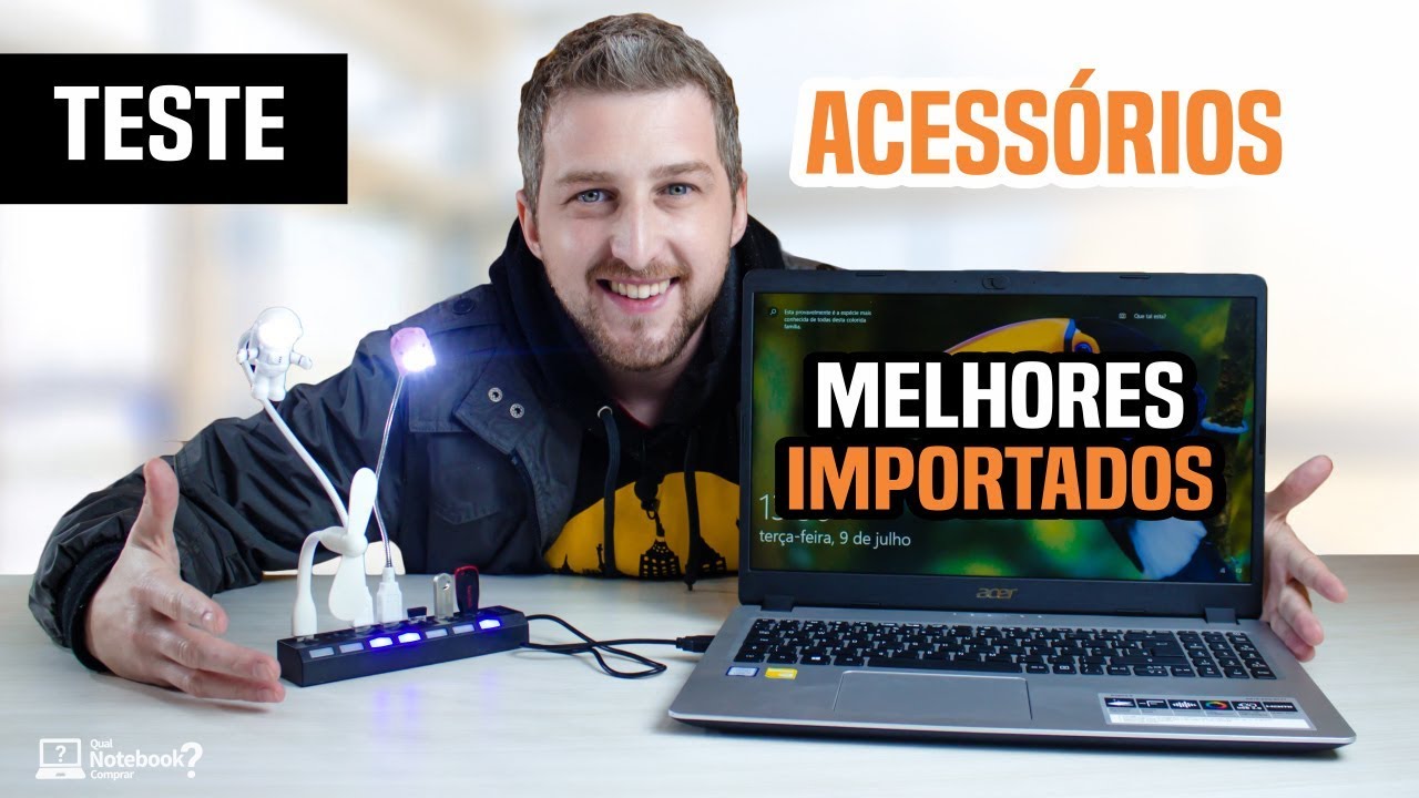 Acess&oacute;rios de Notebook baratos e curiosos para importar | Testes de base, luz, HUB e webcam