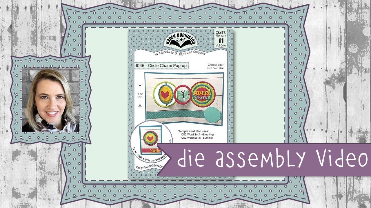 Karen Burniston Die Set #1046 Circle Charm Pop-up Assembly