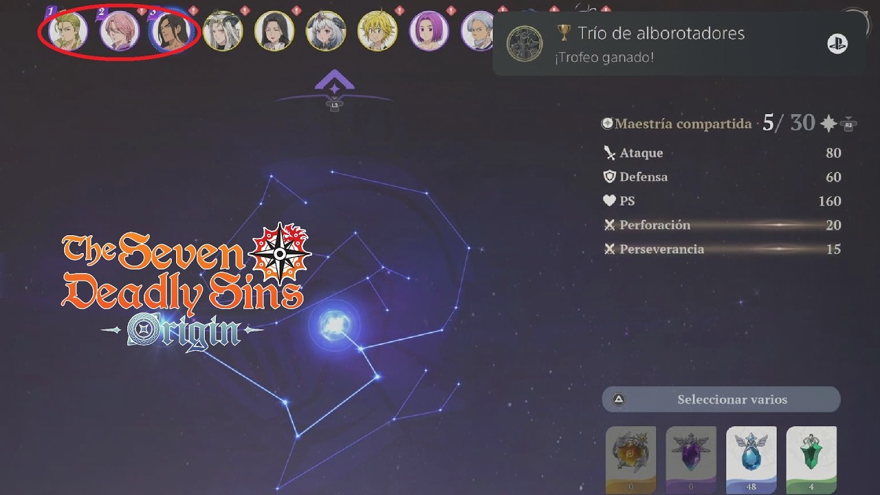 Trio of Troublemakers (Gold Achievement/Trophy) The Seven Deadly Sins: Origin