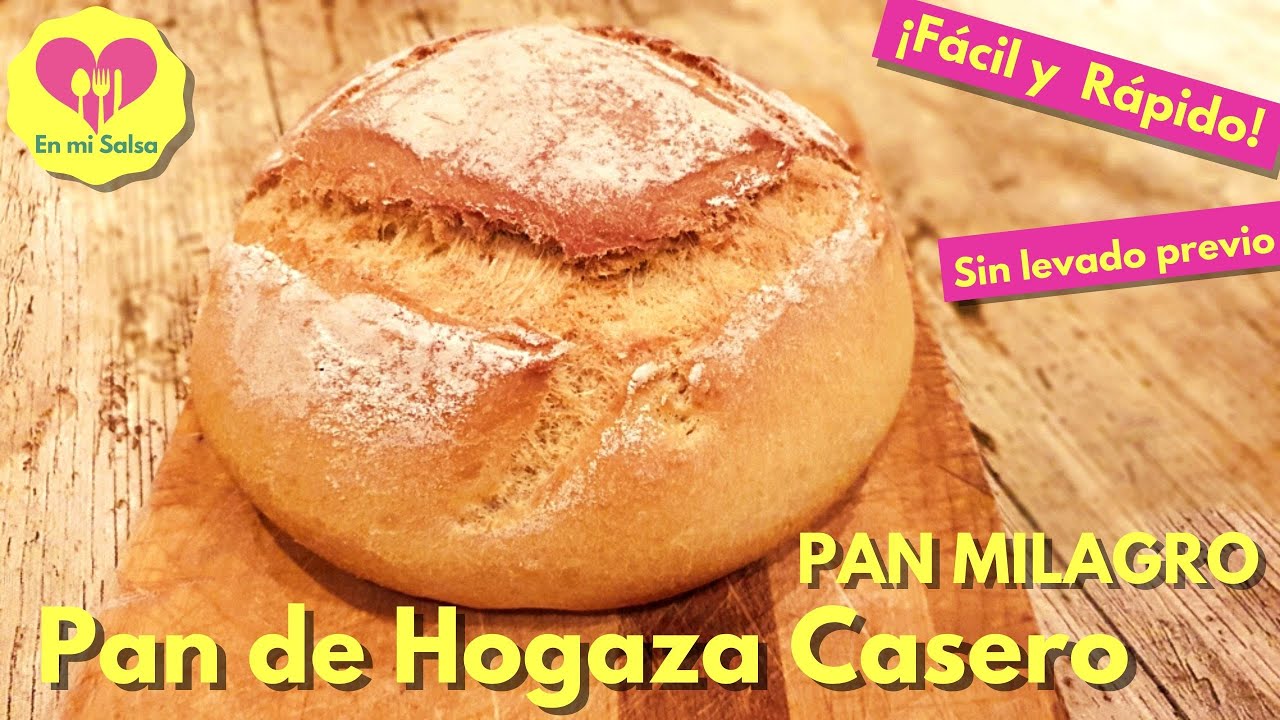 PAN DE HOGAZA CASERO y RÁPIDO⭐PAN MILAGRO para PRINCIPIANTES🥖 ¡SIN AMASADO NI LEVADO!😱 ¡INCREÍBLE!