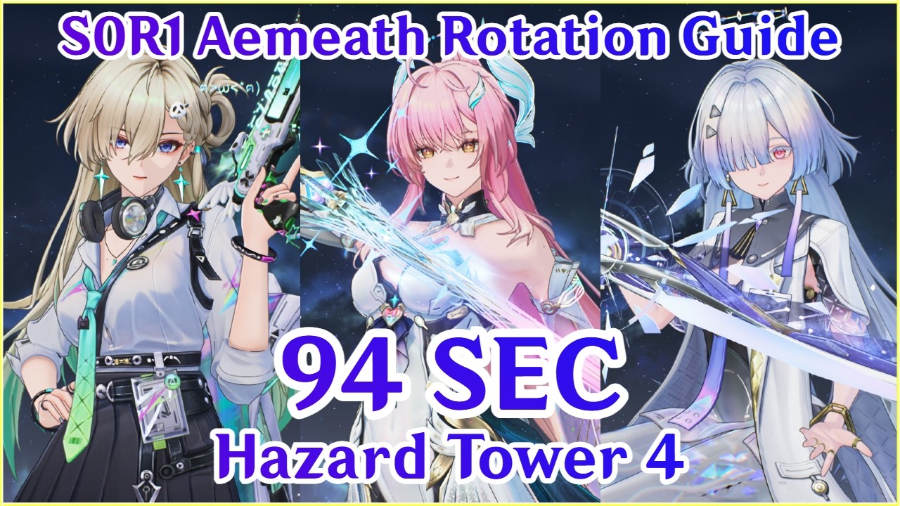 DAY 1 AEMEATH 94 SECONDS HAZARD TOWER 4! S0R1 AEMEATH ROTATION GUIDE! | Wuthering Waves 3.1