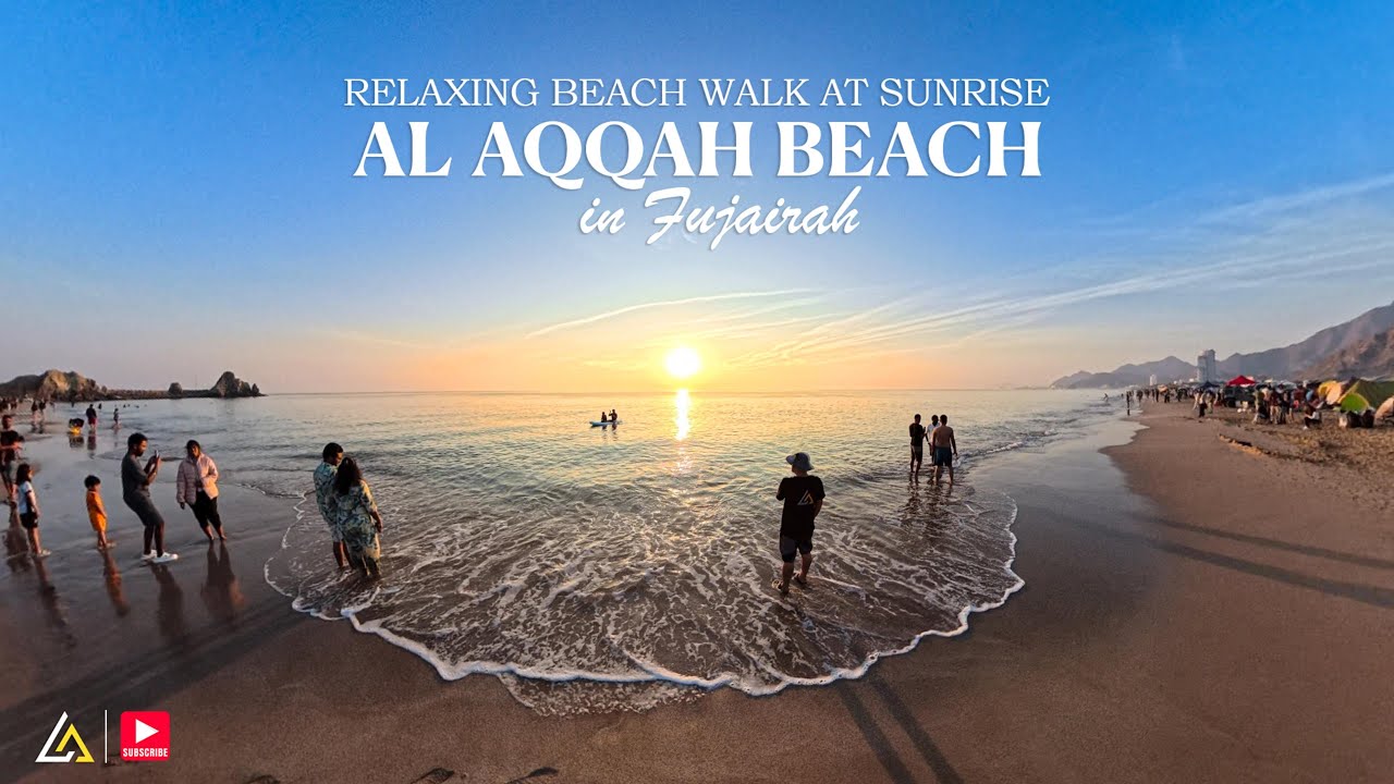 Relaxing Beach Walk at Sunrise in Al Aqqah Beach Fujairah #travel