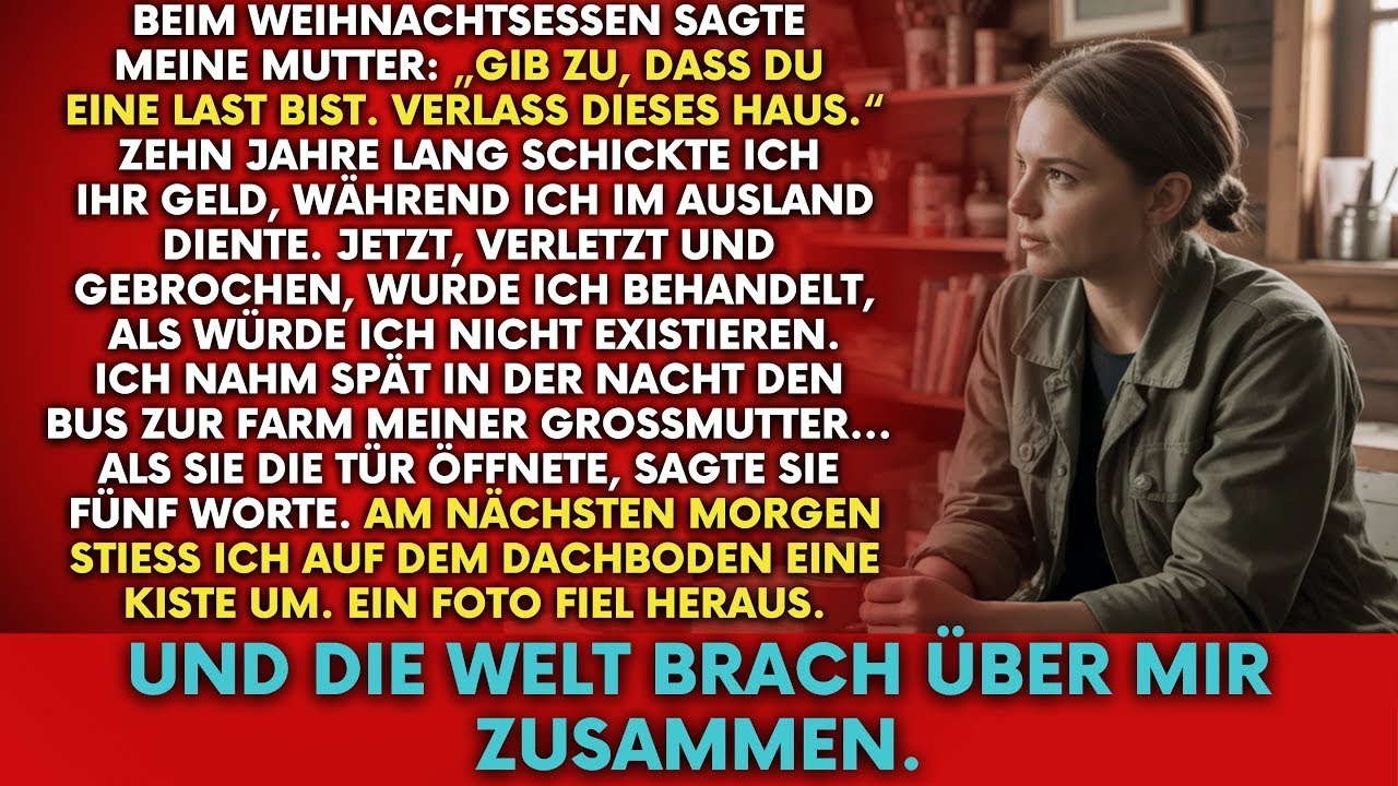 An Weihnachten sagte meine Mutter  „Du bist nicht meine Tochter “ Die Wahrheit lag auf dem Dachbod