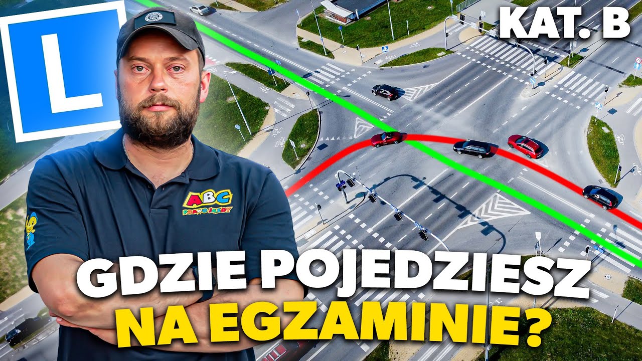 FRAGMENT TRASY EGZAMINACYJNEJ, KTÓRY JEST BARDZO CZĘSTO NA EGZAMINACH NA PRAWO JAZDY - KATEGORIA B