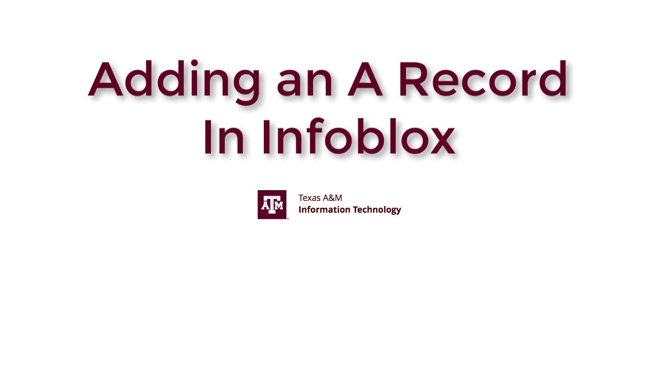 AddingAnARecordInInfoblox