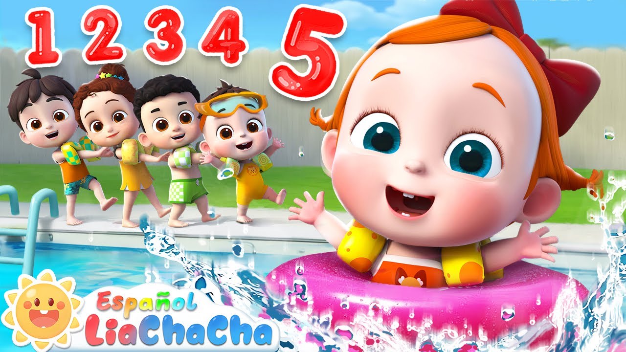 Cinco Ni&ntilde;os Nadando en la Piscina | Canci&oacute;n de Nadar | LiaChaCha en Espa&ntilde;ol - Canciones Infantiles