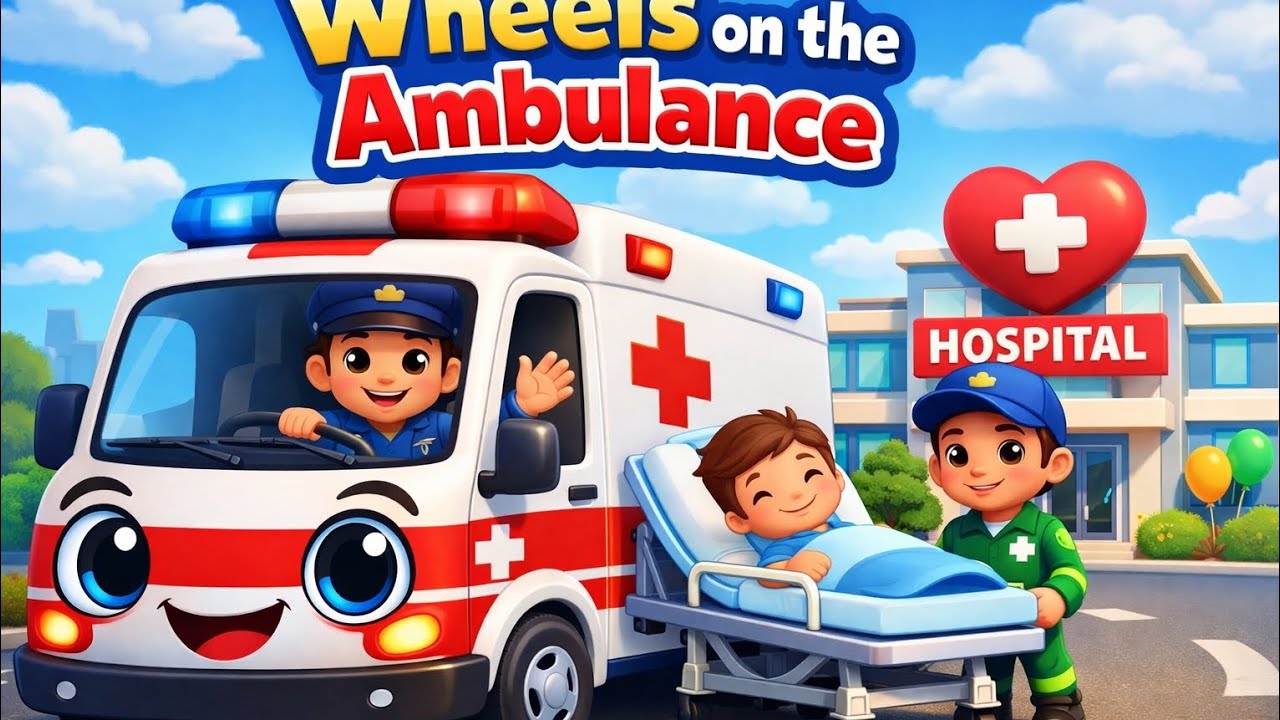wheels on the Ambulance 🚑 | Ambulance Song for Kids | Nursery Rhymes #foryou #kidssongs